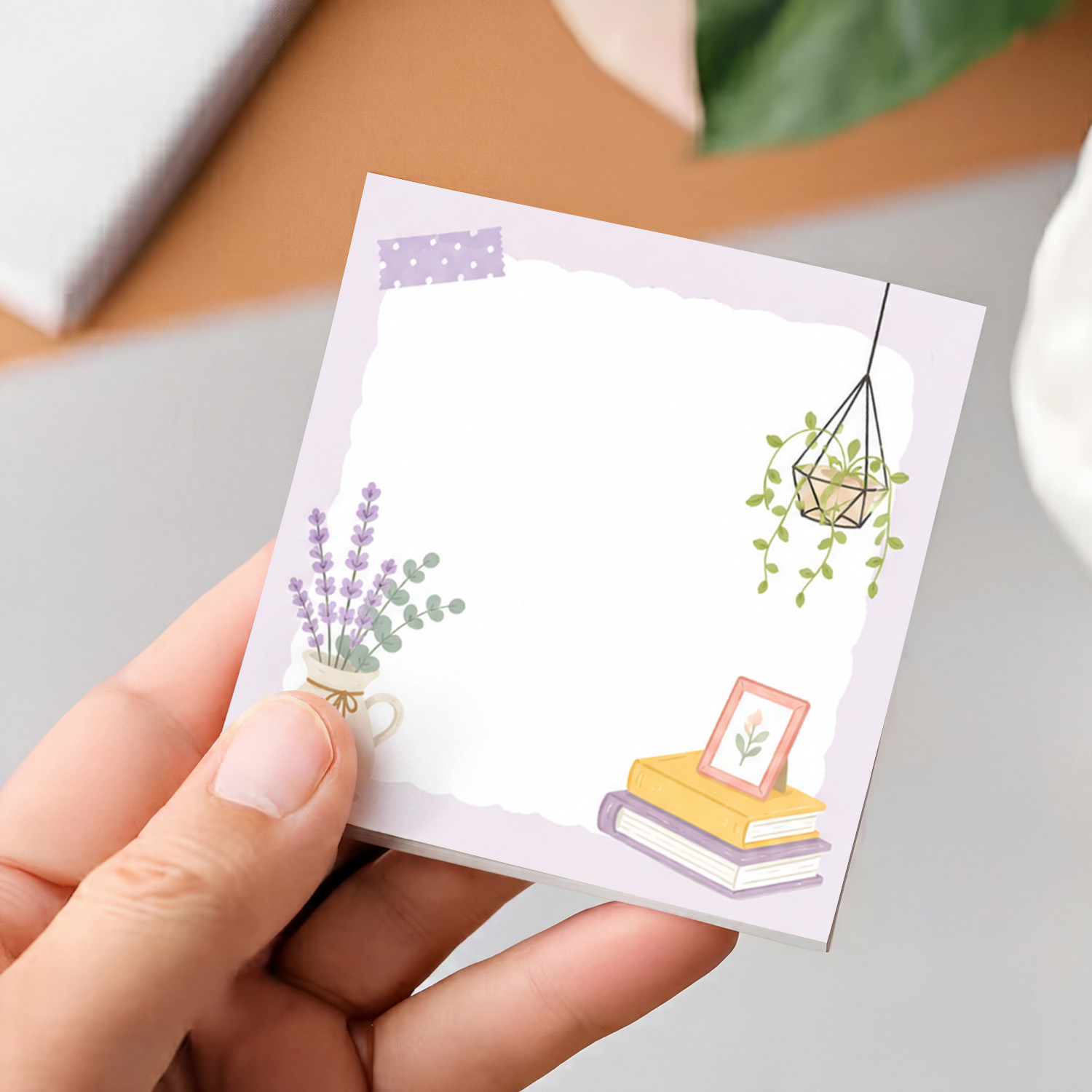2pcs Lavender Floral Sticky No - Sticky Note Cube review and price