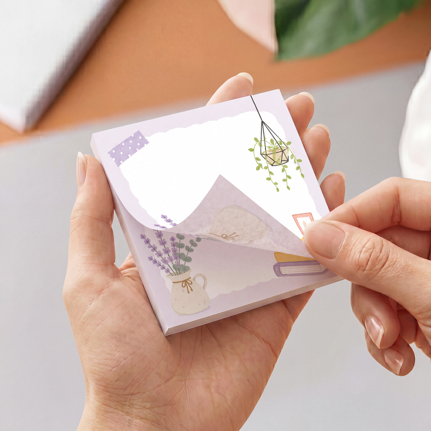 2pcs Lavender Floral Sticky No - Sticky Note Cube review and price