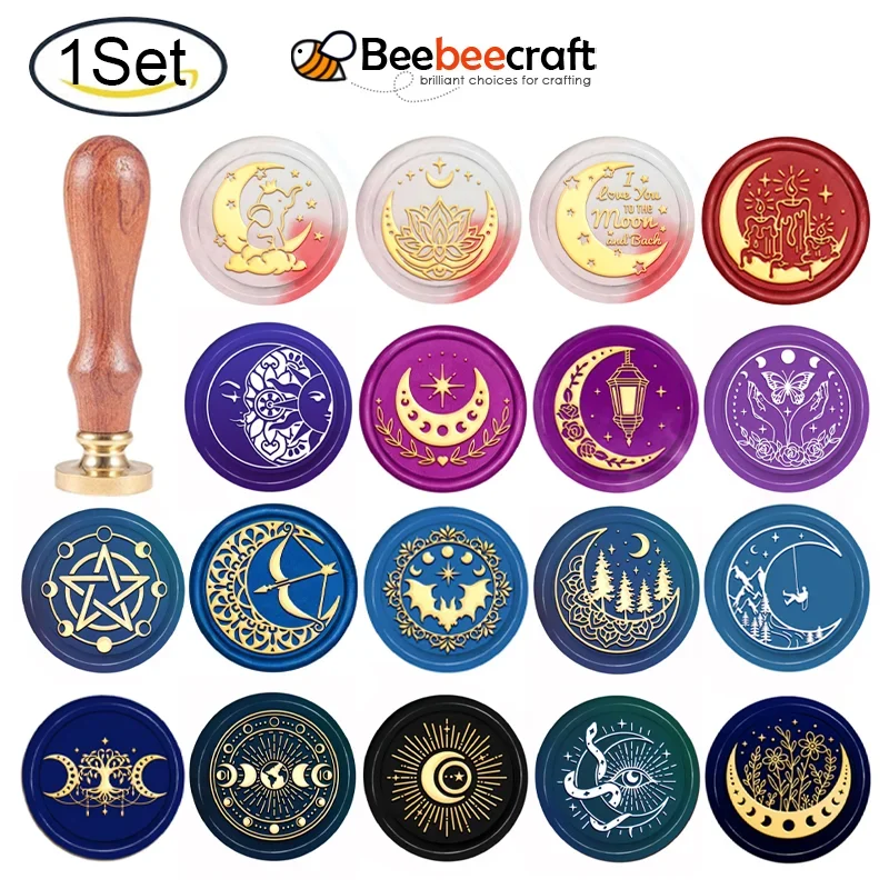 1PC  Moon Phase Wax Seal Stamp - Wax Seal Stamp Kit review and price